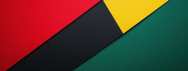 Red, black, and green paper background with copy space for Black History Month or African American heritage events Generative AI