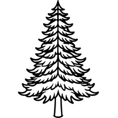 Minimalist Pine Tree Line Art Vector Design