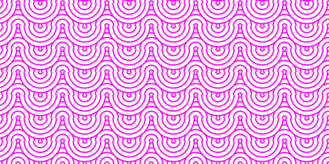 Overlapping Pattern creative overlap fabric pattern Transform Effect. Abstract Pattern wave lines pink spiral white background. seamless fabric geomatics overlapping create retro line background.