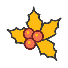 Illustration of Yellow Holly Berries