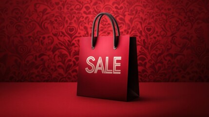 Sales promotion poster with shopping bags in holiday shopping season.
