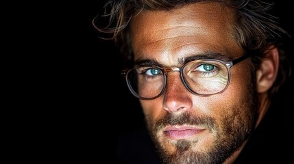 Fototapeta premium Close-up portrait of a handsome man with glasses.