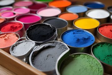 Fototapeta premium Colorful pigments creating a vibrant palette for artistic expression