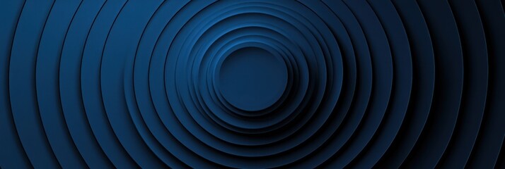 Obraz premium Abstract concentric circles in navy blue shades creating a depth effect.