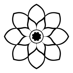 Forget-Me-Not Flower Mandala Line Art Vector