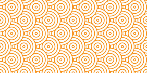 Fototapeta premium Seamless abstract brown and orange diamond transparent fabric pattern background. vector overlay waves texture. circle overlapping brown geometric retro background.