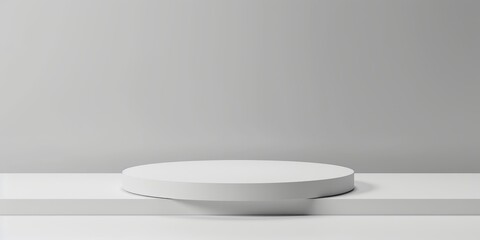 Minimalist arrangement of an award podium against a white background