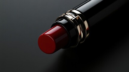 Luxurious Red Lipstick in Elegant Black Packaging