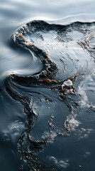 Industrial disaster, chemicals and oil spills on sea