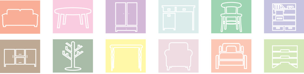 Furniture icons set