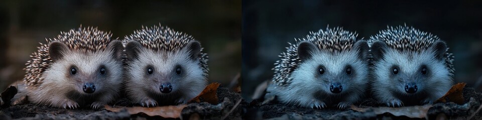 Fototapeta premium Close-up of a hedgehog. Selective focus