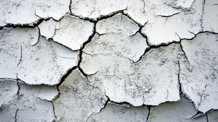 Obraz premium Cracked White Surface Showing Extensive Damage
