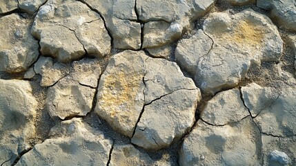 Cracked earth surface showing extensive erosion and dryness