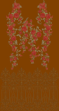 Indian Embroidery Neck and Border Design, Pattern, Patch, Embroidery Designs, Women Shirt Designs, Embroidery Allover Designs Embroidery Illustration, for Textile Clothing Design Manual artwork
