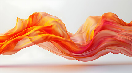 Fototapeta premium A vibrant, flowing fabric design in shades of orange and pink, evoking movement and energy.