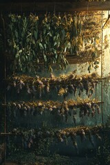 Fototapeta premium bunches of dried medicinal herbs. Selective focus