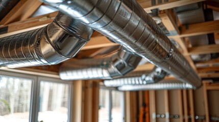HVAC System Installation: Flexible Ductwork in a New Home Construction