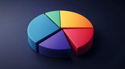 Obraz premium colourful_pie_chart_2D_high_detail