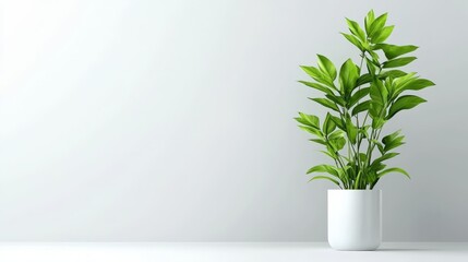 A potted plant sitting on top of a white table