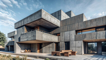 Fototapeta premium Simplistic Yet Striking: The Timeless Appeal of Brutalist Form and Function