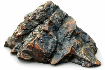 A textured rock formation resembling a mountain, showcasing natural geological features.