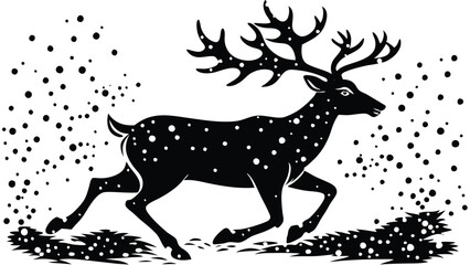 Reindeer Bounding Through the Snow