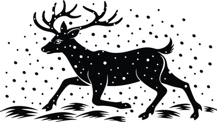 Reindeer Bounding Through the Snow