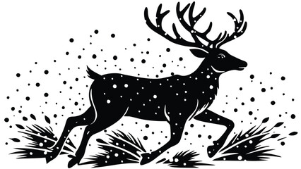 Reindeer Bounding Through the Snow