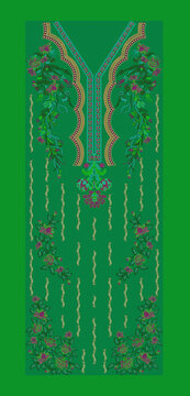 Indian Embroidery Neck and Border Design, Pattern, Patch, Embroidery Designs, Women Shirt Designs, Embroidery Allover Designs Embroidery Illustration, for Textile Clothing Design Manual artwork