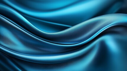 Obraz premium A close up shot of a blue satin fabric