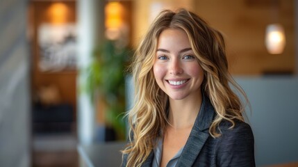 Fototapeta premium Portrait of a Smiling Young Businesswoman