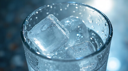 Ice cubes in a glass
