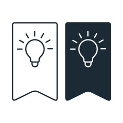 Bookmark with idea. New knowledge. Vector linear icon isolated on white background.