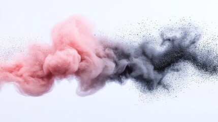 Fototapeta premium Pink and grey powder explosion abstract art
