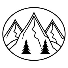 Obraz premium Mountain Silhouette Line Art Vector Set