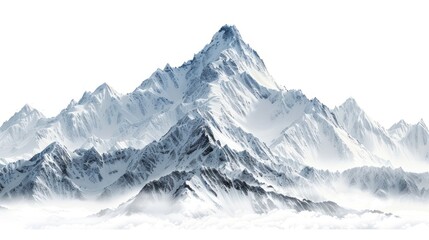 Obraz premium Majestic Snowy Mountain Range: A Breathtaking Winter Landscape
