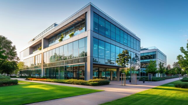 Modern Office Complex: Architectural Design and Landscaping
