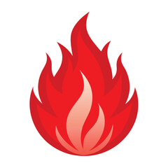 Abstract Red Flame Graphic - Fire and Heat Design Element. Burning Fire Flame Symbol on White Background vector illustration