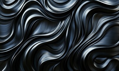 Naklejka premium Curvy Black Layers. Elegant Abstract