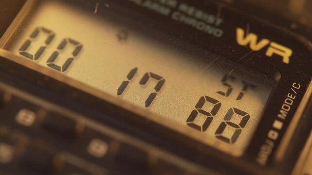 Retro Digital Watch Display With Running Digits 
