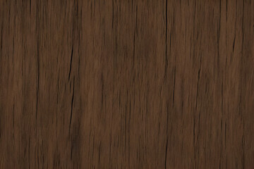 Naklejka premium Dark brown wood grain texture showing growth rings and cracks for background