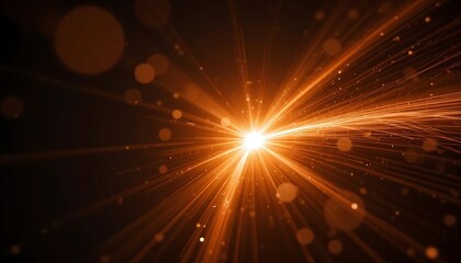 Golden Light Rays Abstract Art