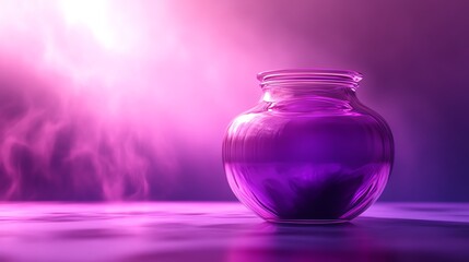 A mystical purple jar with ethereal smoke swirling around it.