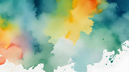 Obraz premium Colorful abstract watercolor painting creating a vibrant and expressive background