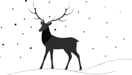 Reindeer in the Snow