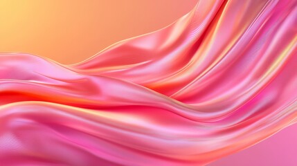 Obraz premium A pink and orange background with a wavy fabric