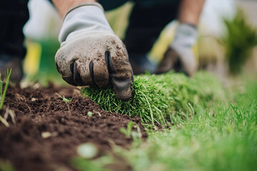 Working with landscape design in summer yard generative ai