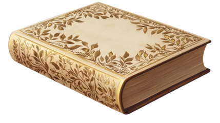 Antique Book with Gold Floral Embellishments and Elegant Design