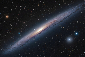 Ngc 891 galaxy showing interstellar dust lanes and a bright core