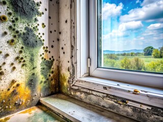 Black mold infestation causing health risks due to water damage, necessitating remediation and home repair.